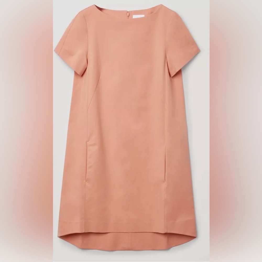 COS Women’s A Line Dress Short Sleeves Structured Minimalist Size 4 Pockets